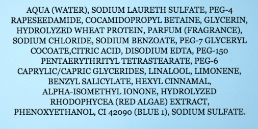 ingredient list sachajuan ocean mist shampoo