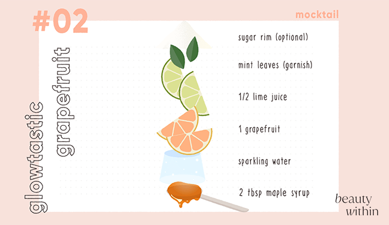 Glowtastic grapefruit mocktail ingredients | 5 Beauty Juice Recipes for Glowing Skin