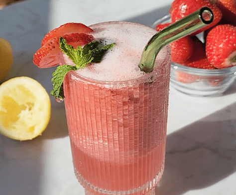 Sun-Kissed Strawberry Mocktail | 5 Beauty Juice Recipes for Glowing Skin